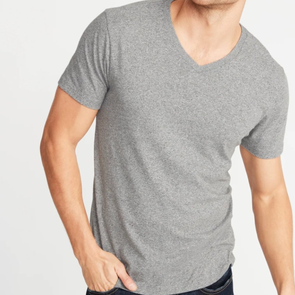 ⭐️SALE⭐️ Simple Gray V-Neck T-shirt - Soft Cotton
